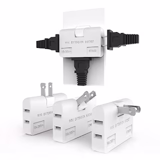 3-Way Flat Wall Outlet Extender (Set of 3)