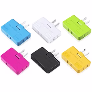 3-Way Flat Wall Outlet Extender (Set of 6)
