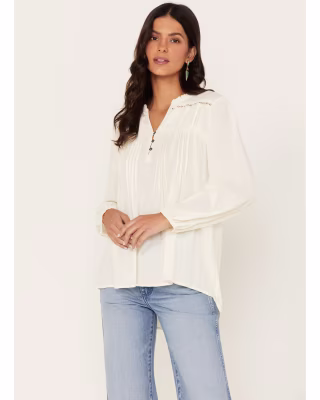 Lace Trim Long Sleeve Shirt