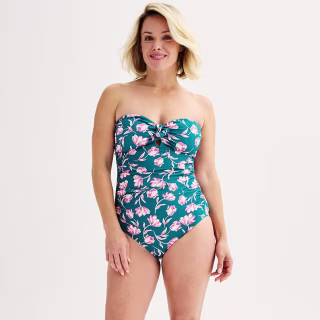 Bandeau One-Piece Swimsuit With Removable Straps