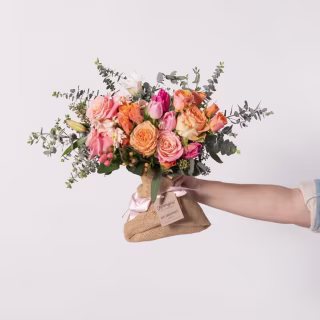 Farmgirl Flowers Fun Size Burlap Wrapped Bouquet