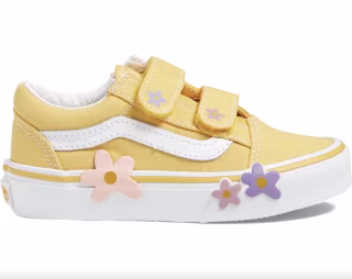 Old Skool V Hook & Loop Flower Sneaker (Little Kid)