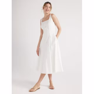 Cotton Eyelet Midi Dress
