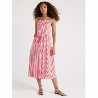 Sleeveless Square Neck Midi Dress