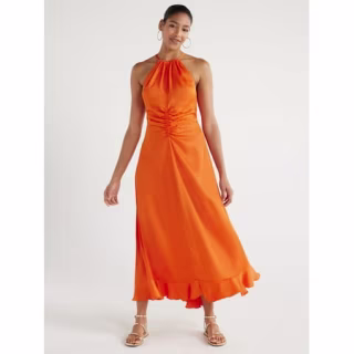 Ruched Halter Dress