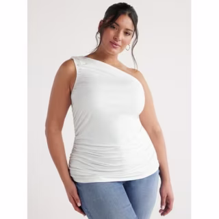 One Shoulder Ruched Top