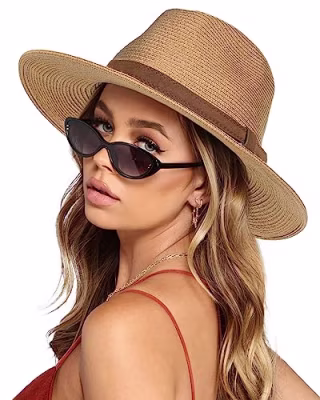 Furtalk Wide Brim Panama Sun Hat