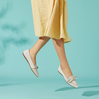 Vivaia Pointed-Toe Bow Loafers
