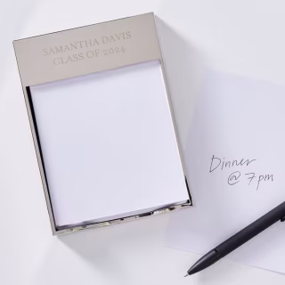Personalized Silver Memo Tray