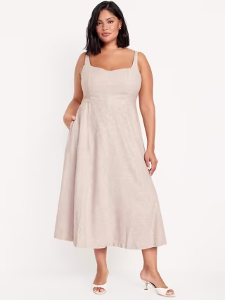 Fit & Flare Sleeveless Midi Dress