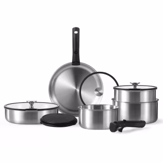 12-Piece Stainless Steel Pots and Pans Set
