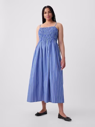 Smocked Squareneck Maxi Dress