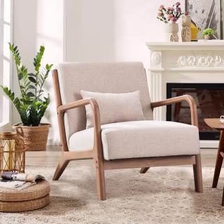 Linen Blend Accent Chair