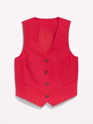 Linen-Blend Vest