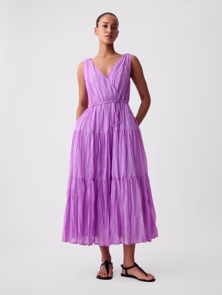 Pleated Tiered Maxi Dress