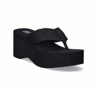 No Boundaries Mid-Heel Platform Thong Wedge Sandals