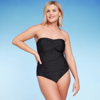 Twist-Front Swimsuit with Tummy Control