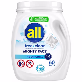 Mighty Pacs Free Clear Laundry Detergent Pacs