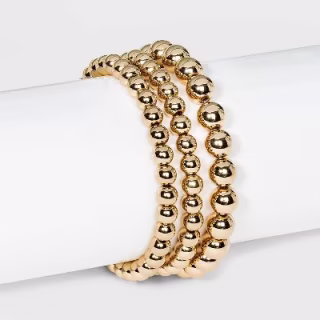 Brass Beaded Bracelet 3pc
