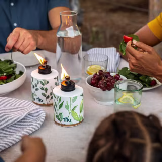 Ceramic Greenery Outdoor Tabletop Torch (Set of 2)