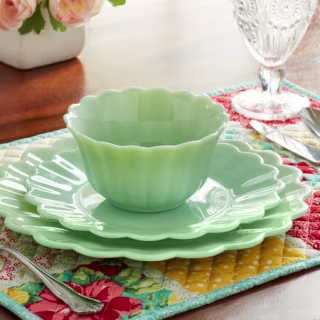 Jade Glass 3-Piece Dinnerware Set