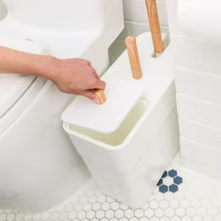 3-in-1 Bathroom Trio with Bowl Brush, Plunger and Trash Can