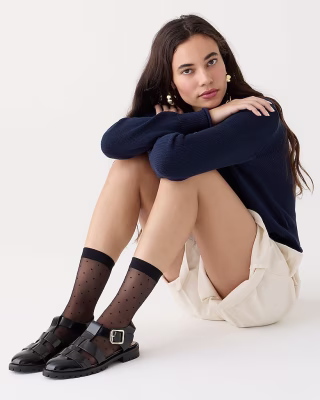 Sheer Swiss-Dot Socks Three-Pack