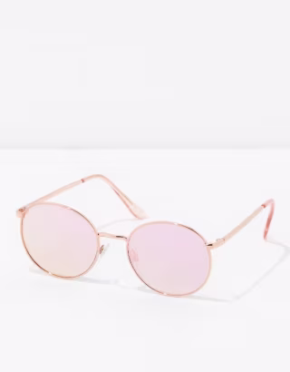 AEO Rose Gold Round Metal Sunglasses