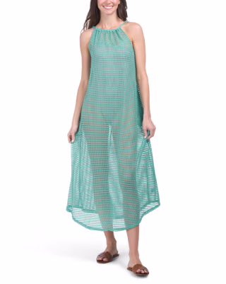 Knit Cinched Halter Maxi Cover Up