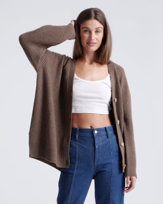Mongolian Cashmere Cardigan Sweater
