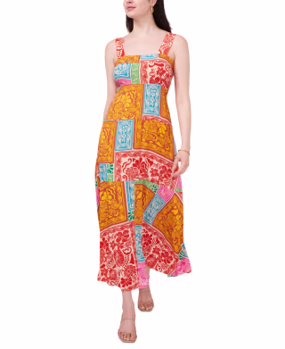 Printed Smocked Maxi Dress