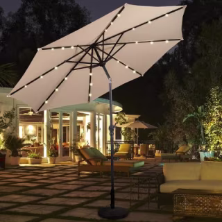 10-foot Patio Solar LED Umbrella