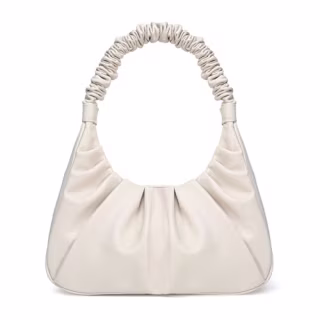 Leather Ruched Handbag