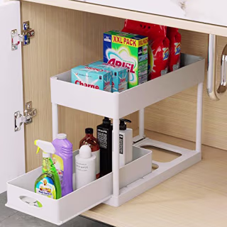 Under Sliding Cabinet Basket Organizer