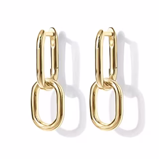 14K Yellow Gold Convertible Link Earrings