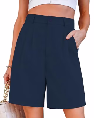 Luvamia High-Waisted Pleated Dress Shorts