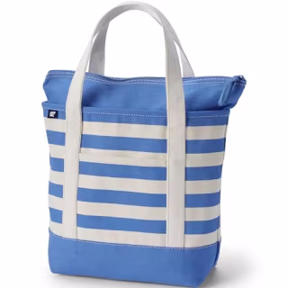 Print Zip Top Canvas Tote