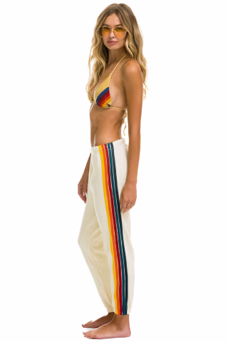 Aviator Nation 5-Stripe Vintage White Sweatpants