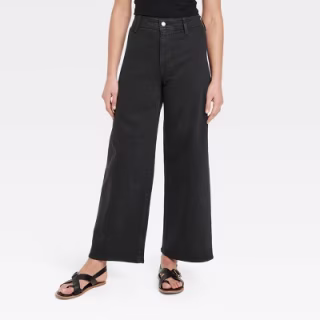 High-Rise Wide Leg Ankle Jeans