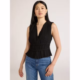 Sleeveless Pleated Top