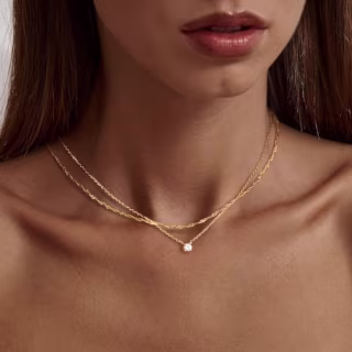 Gold Layered Diamond Necklaces