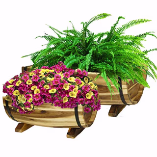 Classic Home and Garden Half Barrel Planters