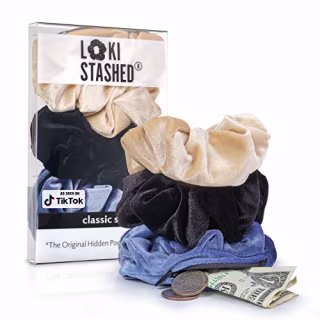 Lokistashed Velvet Hidden Pocket Scrunchies
