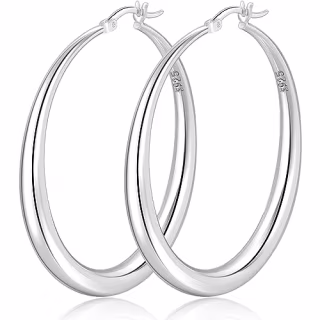 Large Sterling Silver Hoop Earrings