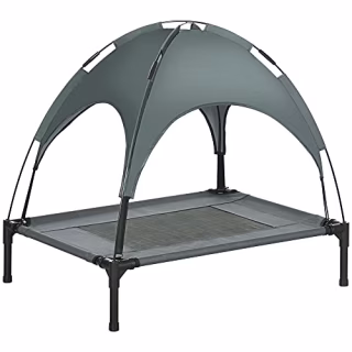 PawHut Elevated Dog Bed with Removable Canopy