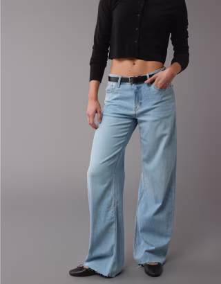 Dreamy Drape Stretch Low-Rise Baggy Wide-Leg Jean