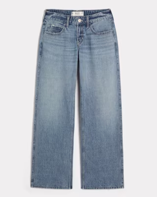 Low-Rise Medium Wash Baggy Jeans