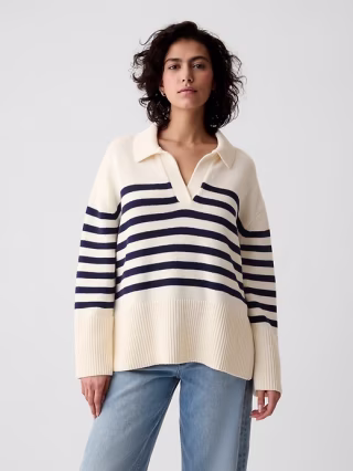 24/7 Split-Hem Polo Sweater