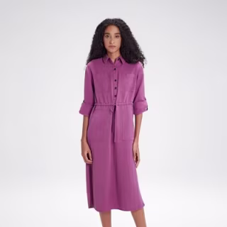 Long-Sleeve Utility Midi Shirtdress