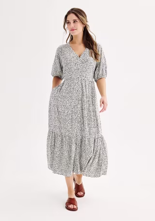Button Thru Femme Midi Dress